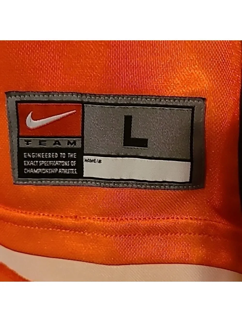 Nike Team vintage Soccer jersey made in USA. Orange/black. (#473)
